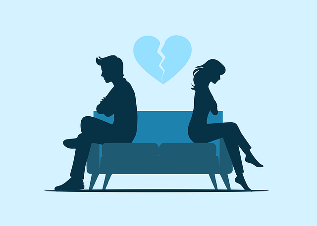 Illustration of a couple facing away from each other, representing what you should know about divorce in Arizona before filing.